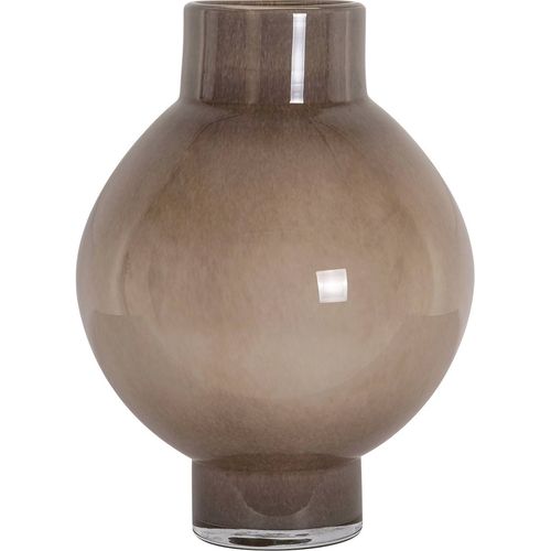 Vase Décoratif En Verre Taupe Style Contemporain