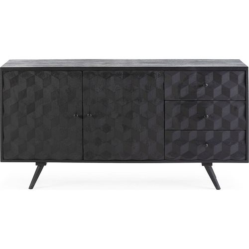 Buffet Bois De Manguier Noir Finition Peinture Style Contemporain