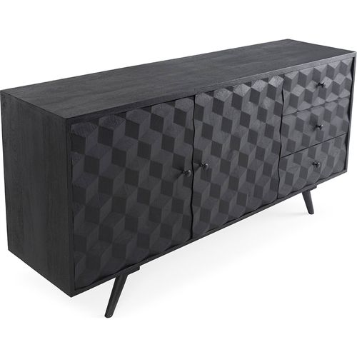 Buffet Bois De Manguier Noir Finition Peinture Style Contemporain