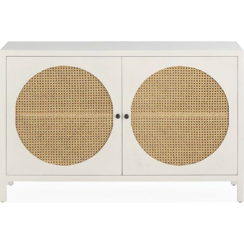 Buffet Bois De Cèdre Et Rotin Blanc Naturel Raffiné