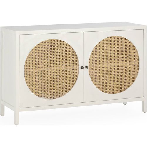 Buffet Bois De Cèdre Et Rotin Blanc Naturel Raffiné