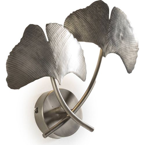 Applique Murale Métal Nickel Finition Vintage Design Feuille Élégante