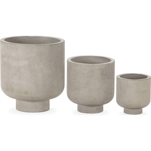 Cache Pot En Ciment Naturel Effet Pierre Avec Drainage Optimal