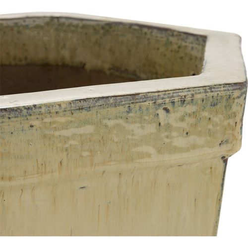 Cache Pot En Grès Sable Avec Trou De Drainage Élégant