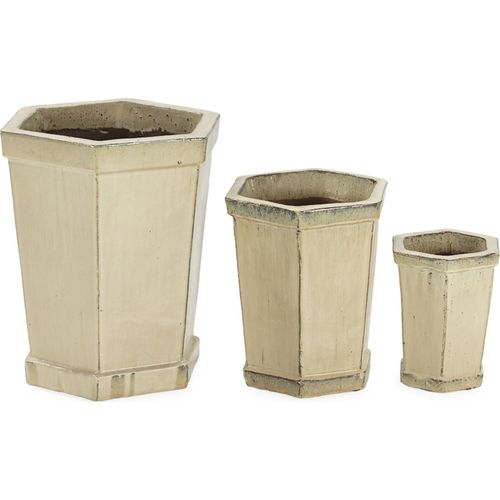 Cache Pot En Grès Sable Avec Trou De Drainage Élégant