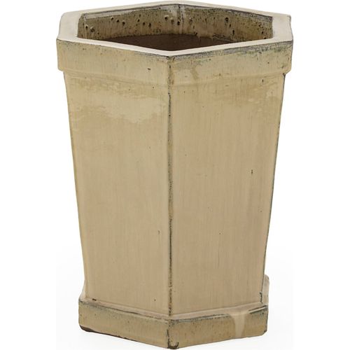 Cache Pot En Grès Sable Orifice Drainage Design Élégant