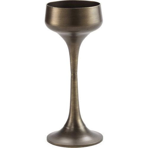 Cache Pot Métal Finition Bronze Vieilli Style Contemporain Élégant