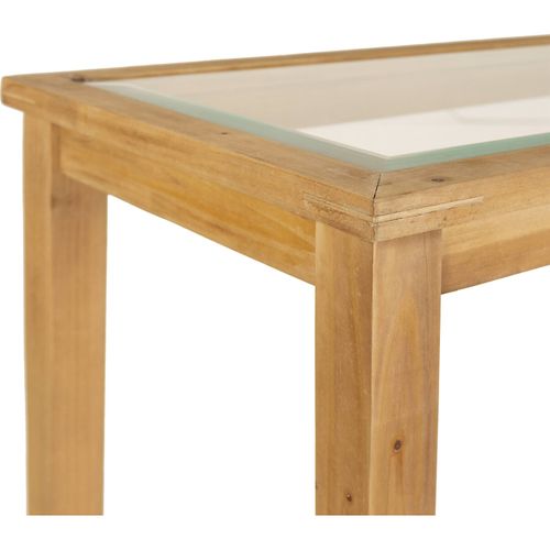 Console Bois Verre Et Rotin Naturel Style Épuré Pour Entrée Élégante