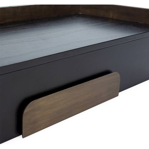 Console Bois De Cèdre Et Métal Noir Doré Style Contemporain