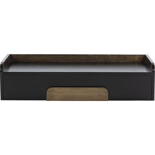 Console Bois De Cèdre Et Métal Noir Doré Style Contemporain