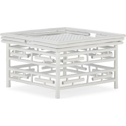 Table à Café Blanc En Bambou Et Rotin Style Salon Contemporain