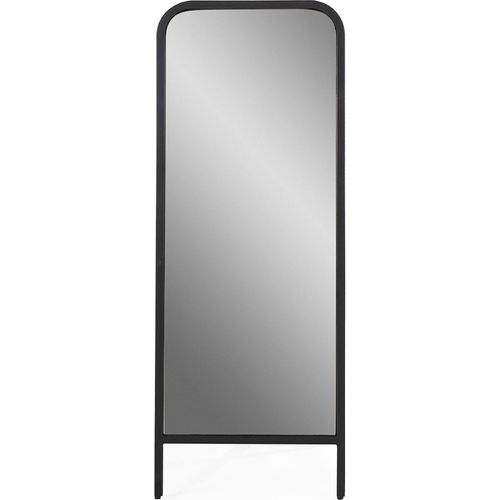 Miroir Sur Pied Noir Design Métal Et Verre Élégant