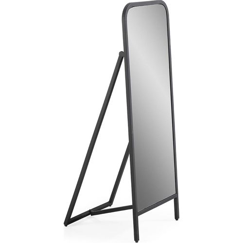 Miroir Sur Pied Noir Design Métal Et Verre Élégant