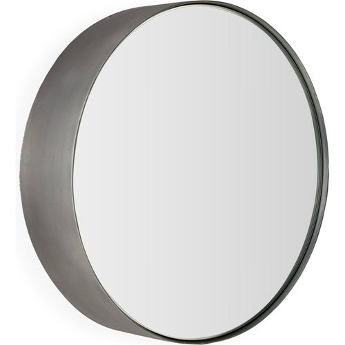 Miroir Rond Mural Métal Nickel Vieilli Style Industriel Élégant