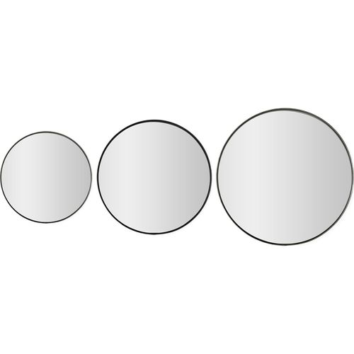 Miroir Mural Rond Design Métal Noir Élégant Pour Intérieur Moderne