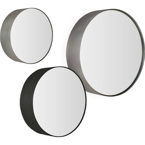 Miroir Mural Métal Finition Nickel Vieilli Style Industriel Chic