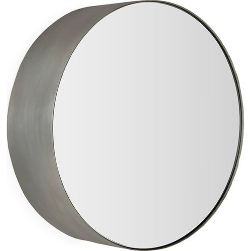 Miroir Mural Métal Finition Nickel Vieilli Style Industriel Chic