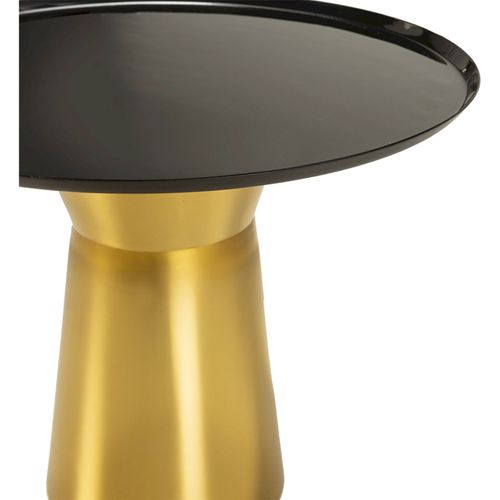 Table D'appoint Métal Noir Doré Design Chic Pour Salon Moderne
