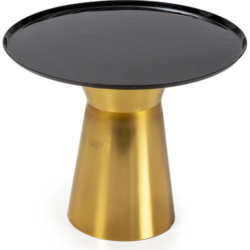 Table D'appoint Métal Noir Doré Design Chic Pour Salon Moderne