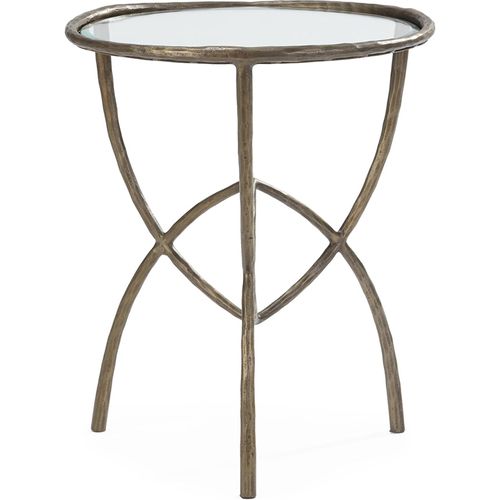 Table D'appoint Verre Et Métal Doré Antique Élégance Intemporelle