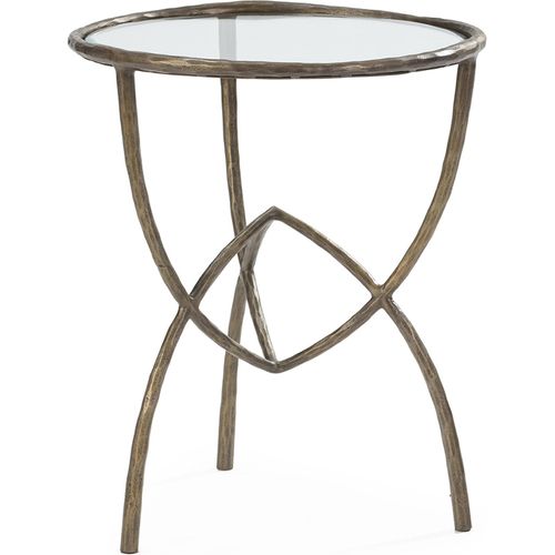 Table D'appoint Verre Et Métal Doré Antique Élégance Intemporelle