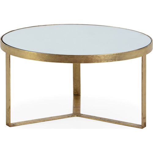 Table Basse Dorée Miroir Design Élégant En Métal Raffiné