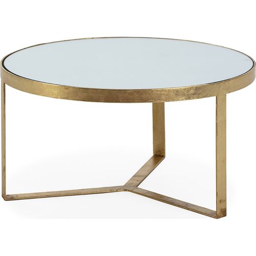 Table Basse Dorée Miroir Design Élégant En Métal Raffiné