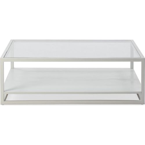 Table Basse Verre Et Bois De Cèdre Blanc Design Contemporain