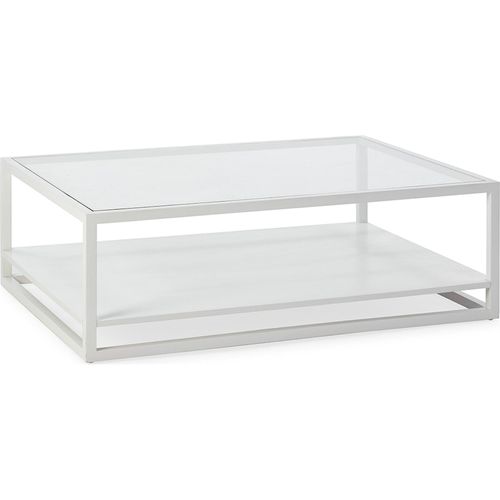 Table Basse Verre Et Bois De Cèdre Blanc Design Contemporain