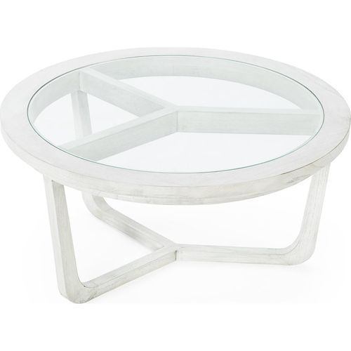 Table Basse En Bois De Cèdre Et Verre Finition Gris Voilé