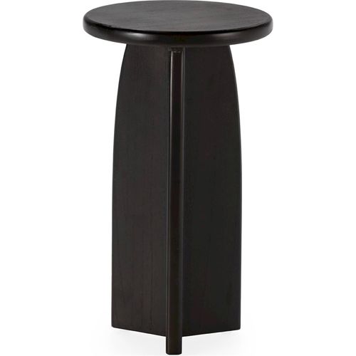 Table D'appoint Noire En Bois De Caoutchouc Design Contemporain