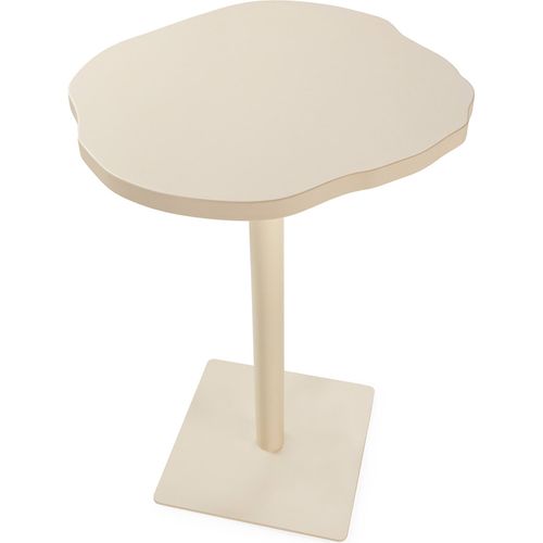 Table Haute Taupe Effet Pierre Élégance Moderne Salle à Manger