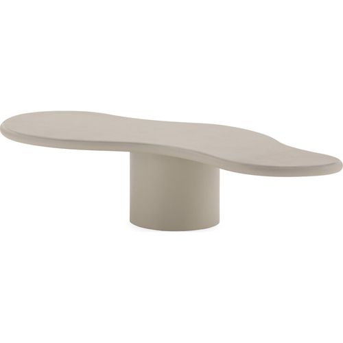 Table Basse Design Taupe Effet Pierre Forme Organique Élégante