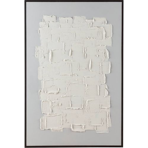 Toile Abstraite Blanc Noir Effet Relief Moderne Élégant