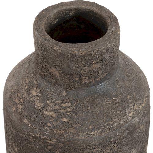 Vase En Terre Cuite Noir Vieilli Style Artisanal Élégant