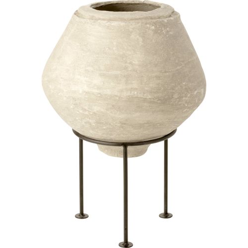 Cache Pot Sur Pied Blanc En Papier Mâché Design Contemporain