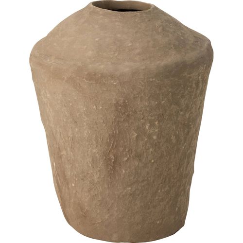 Vase Marron En Papier Mâché Style Artisanal Chic