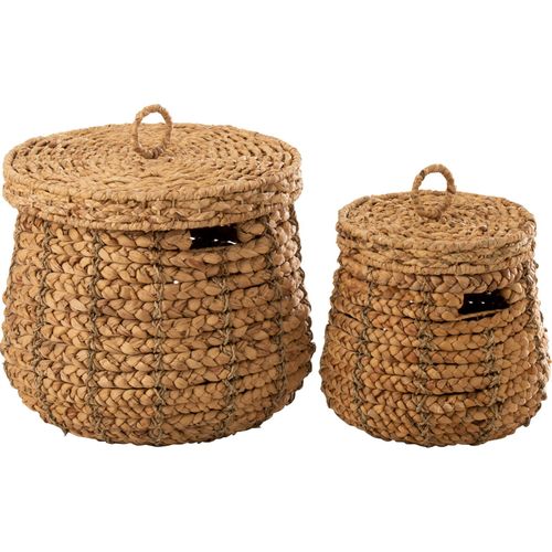 Panier Rangement Naturel En Jacinthe D Eau Tressée à La Main