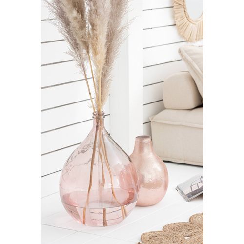 Vase En Verre Rose Saumon Élégant Pour Une Décoration Raffinée