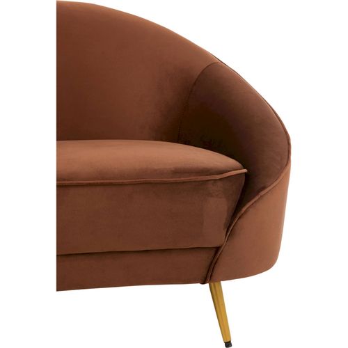 Canapé Marron Élégant En Textile Et Pieds Métal Pour Salon Cosy