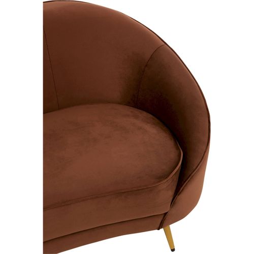 Canapé Marron Élégant En Textile Et Pieds Métal Pour Salon Cosy