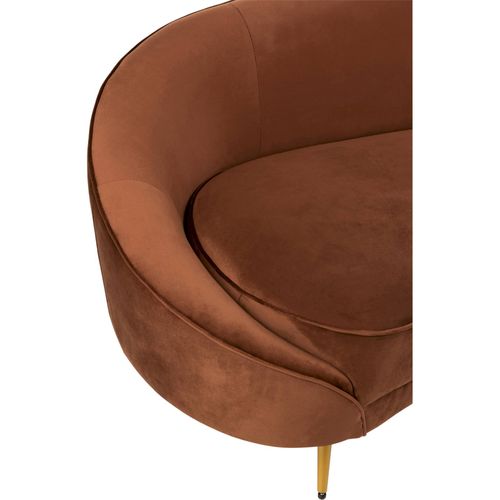 Canapé Marron Élégant En Textile Et Pieds Métal Pour Salon Cosy