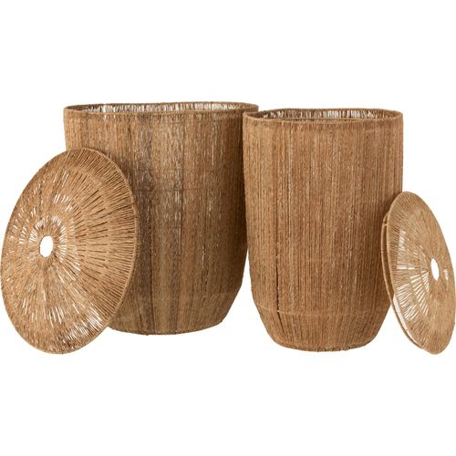 Panier Rangement Allongé En Jute Naturel Avec Couvercle