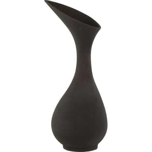 Vase Design Rugueux En Aluminium Noir Élégant Pour Salon
