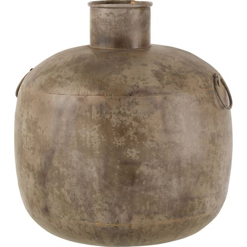 Vase Antique Rond Marron Style Vintage En Métal Élégant