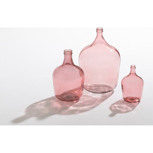 Vase Bouteille En Verre Rose Décoratif Style Terra