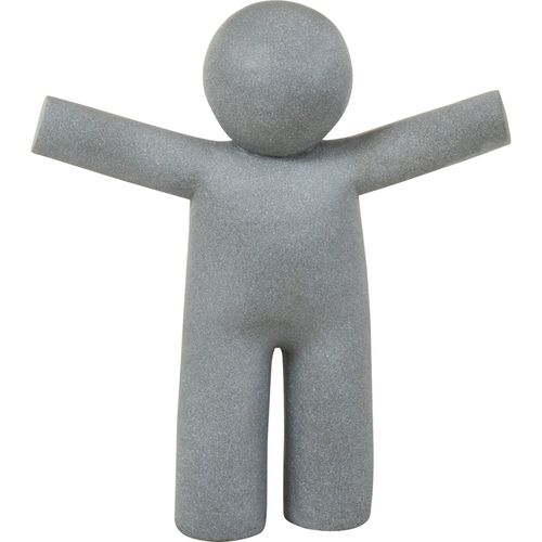 Figurine Décorative En Ciment Gris Petit Personnage Moderne