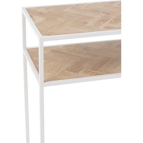 Console Zigzag Bois Et Métal Blanc Design Naturel Élégant