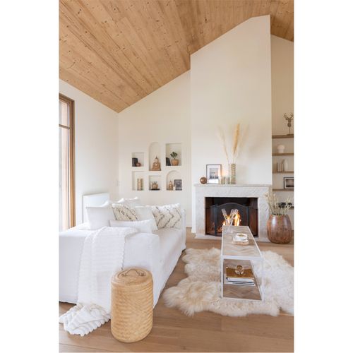 Table De Salon Zigzag Bois Naturel Et Métal Blanc Élégant