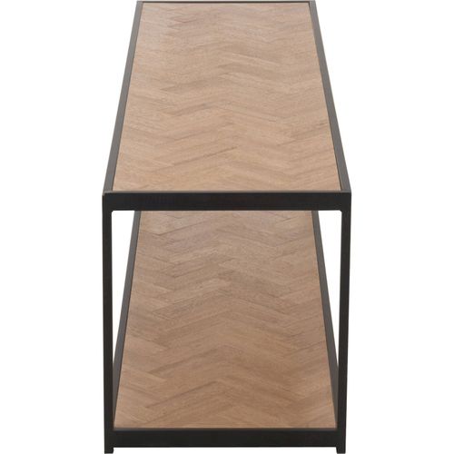 Table Basse Rectangulaire Bois Et Métal Noir Style Industriel Chic